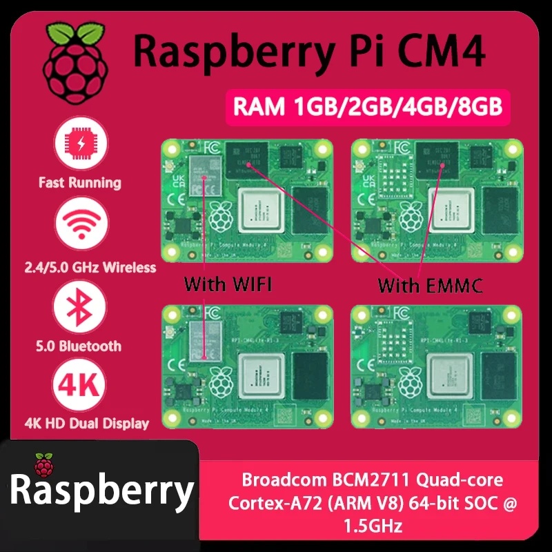 Raspberry Pi CM4 1 Go/2 Go/4 G - Raspberry Pi Compute Module 4 8Gb 32Gb avis et prix